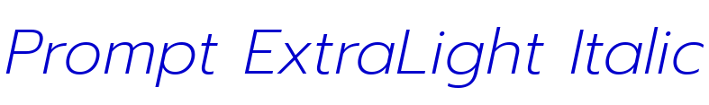 Prompt ExtraLight Italic 字体